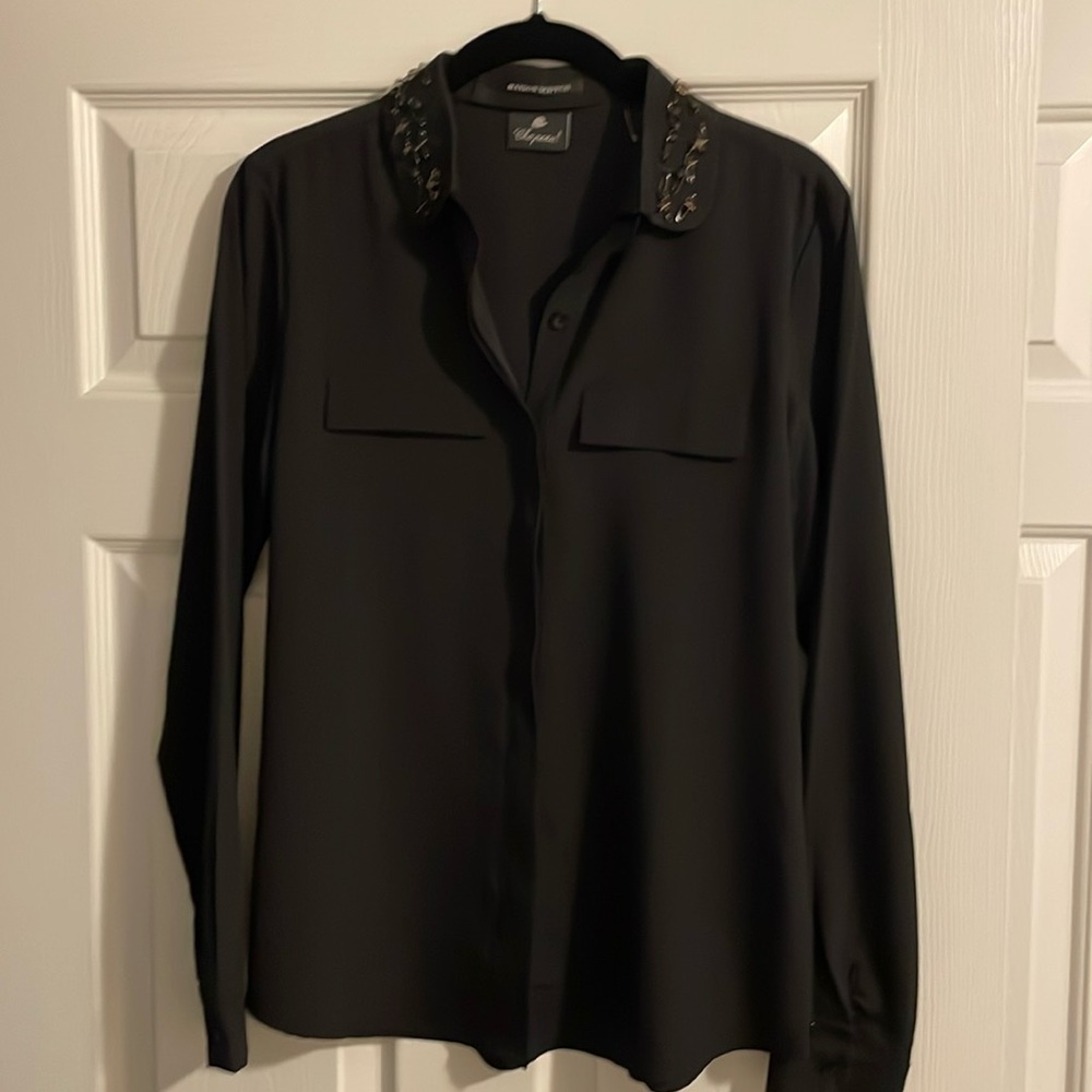 Black button down shirt